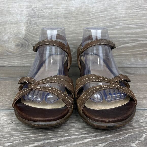 Dansko Caroline Women’s Sz 9.5-10/EU 40 Brown Leather Slingback Floral Sandals - Picture 2 of 10